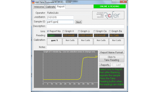 Software fotómetro de llama BWB XP