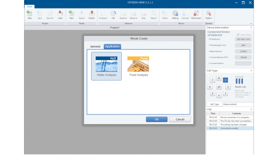 Software Espectrofotometría - OPTIZEN View - Modo aplicación
